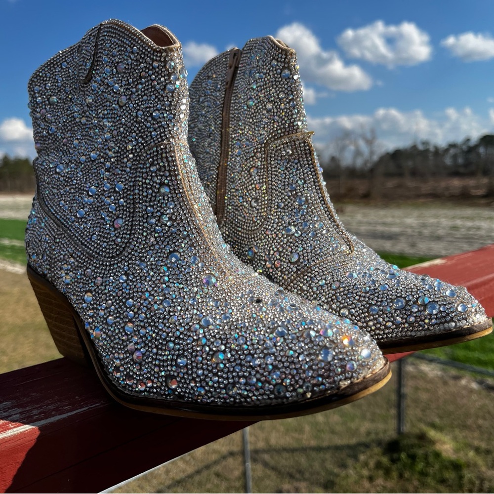 Hey Girl by Corkys rhinestone booties